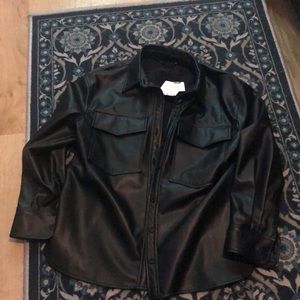 Zara brand new with tags faux leather black jacket extra small but runs big